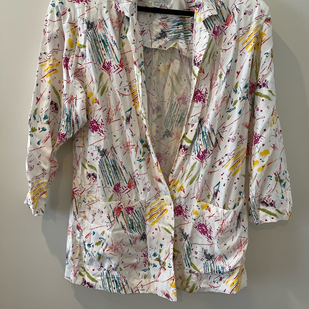 Vintage Elements Geometric Lightweight Blazer - image 2